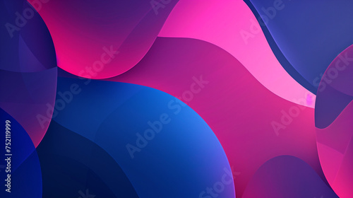 Abstract background with pink and blue waves and circles. Bright modern attractive background for a banner, flyer or booklet