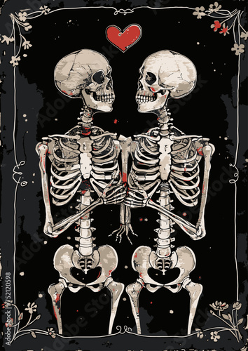 creative and beauty couple skull