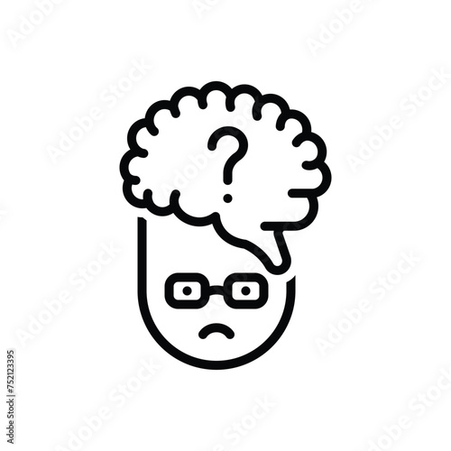 Black line icon for dementia