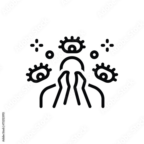 Black line icon for paranoia