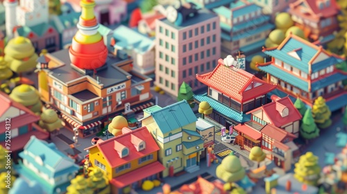 Isometric 3D Render of the Charming Cityscape of Tokyo, Japan