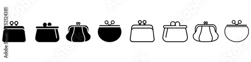 Wallet icon vector set. Purse with money illustration sign collection. Coins symbol. online payment logo.