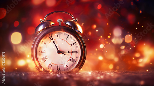 alarm clocks with a New Year's Eve background