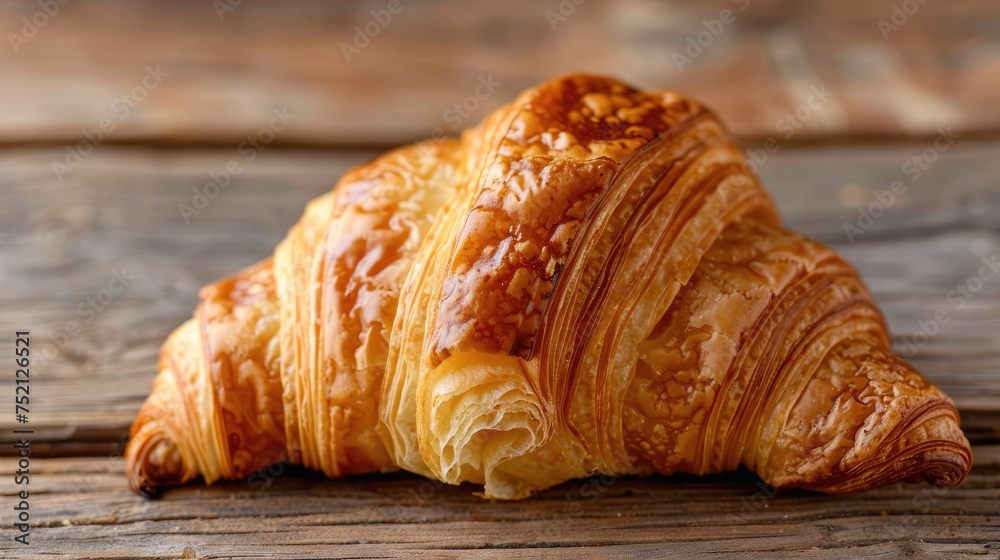 Golden Croissant Close Up Bakery Delight Golden Croissant Close Up Bakery Delight