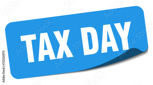 tax day sticker. tax day label