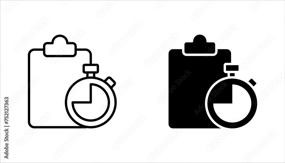 Fast services icon set, check list and stopwatch, to do plan, project management, vector illustration on white background Fast services icon set, check list and stopwatch, to do plan, project management, vector illustration on white background