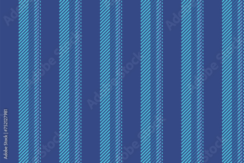 Dining pattern stripe textile, structure vertical seamless texture. Duvet lines fabric background vector in cyan and blue colors.