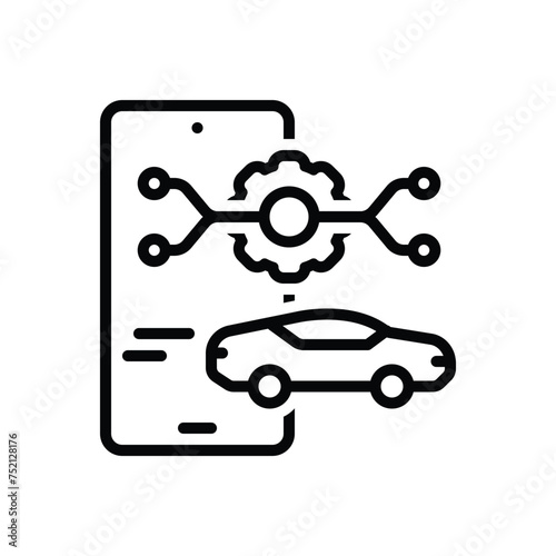 Black line icon for mobility