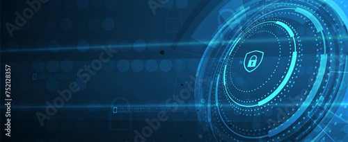 Cyber security and information or network protection. Future cyber technology web services for business and internet project