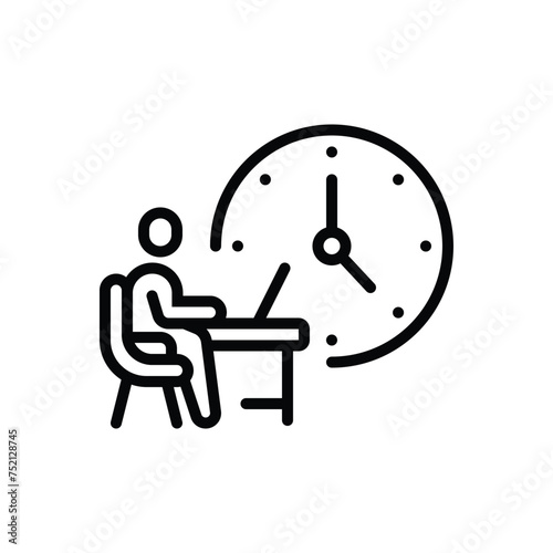 Black line icon for working hours