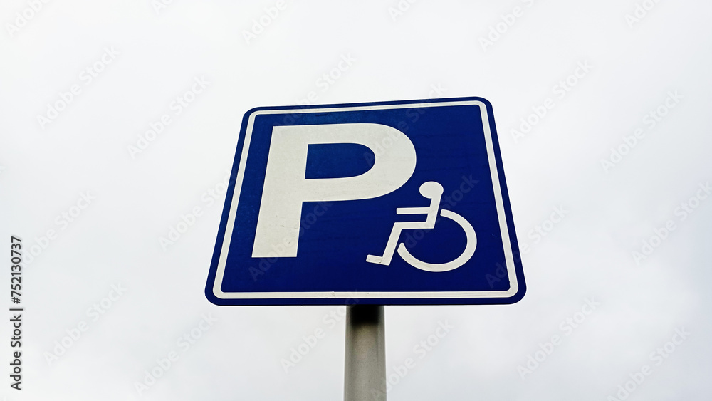 Parkway sign. Parking space for the car, DISABLED PARKING PLACE disabled parking sign. Vector illustration icon Parkway sign. Parking space for the car, DISABLED PARKING PLACE disabled parking sign. Vector illustration icon