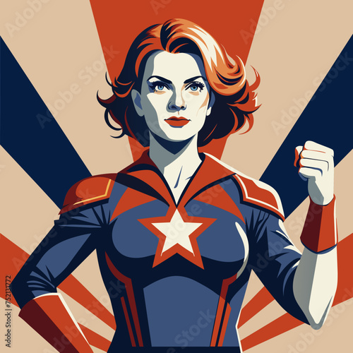 Iconic Female Empowerment: Minimal Vector Illustration