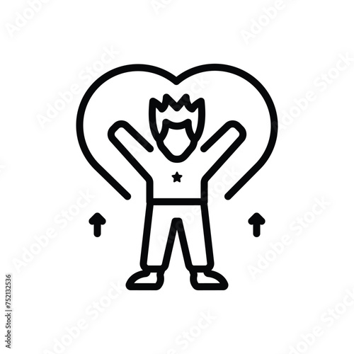 Black line icon for passion