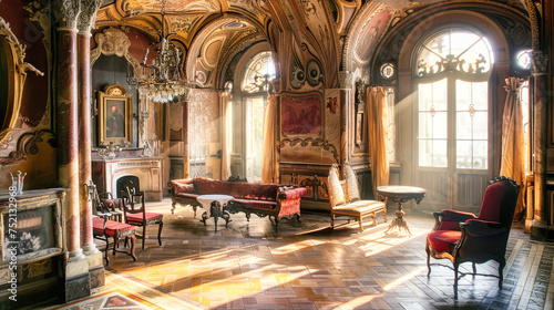 Interior of a generic magnificent old gothic castle © Adrian Grosu