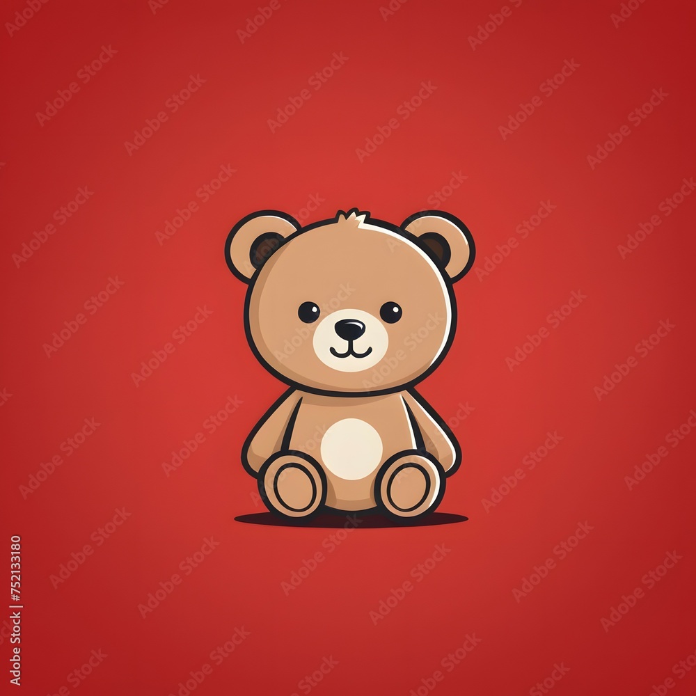 Obraz premium Teddy bear isolated on a red background