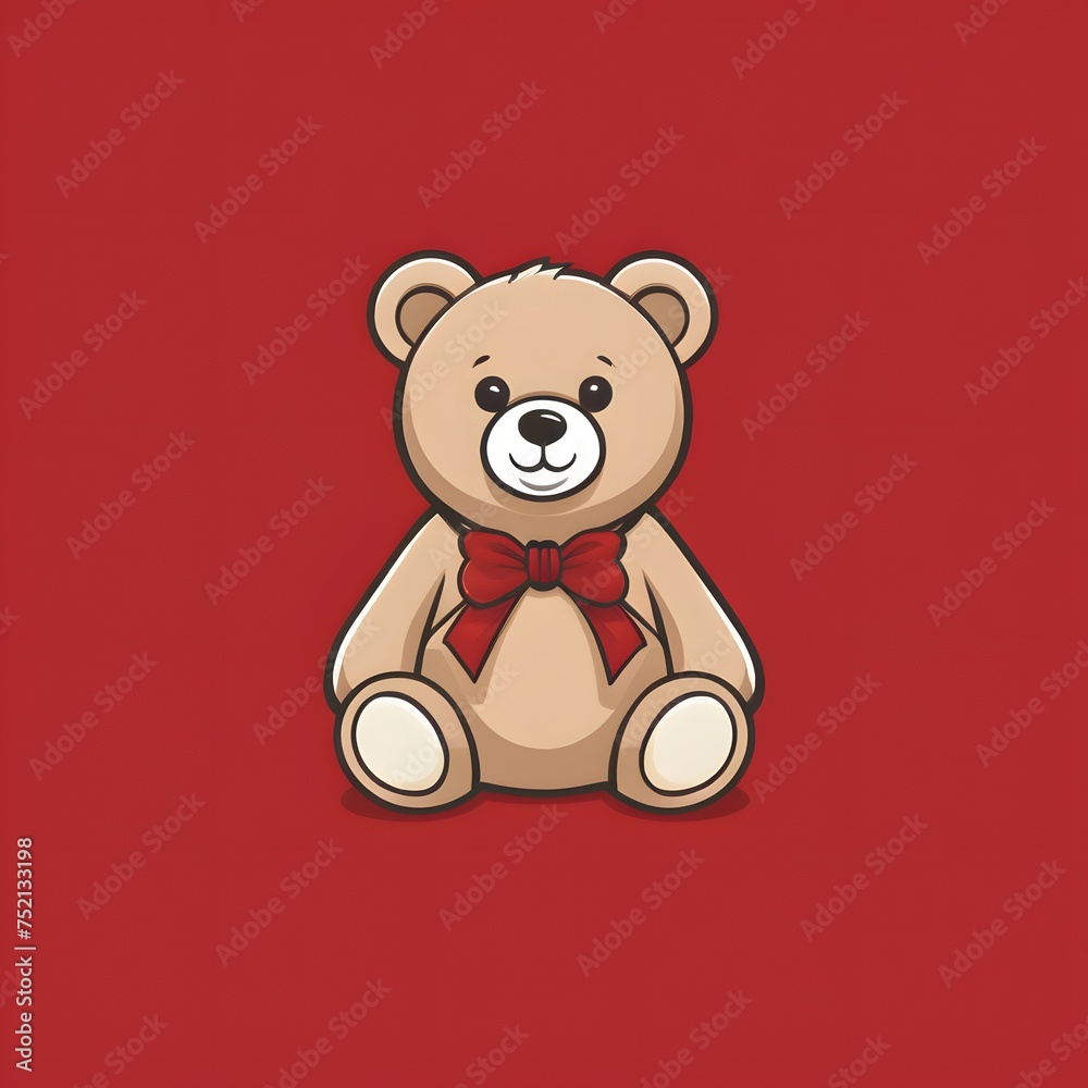 Obraz premium Teddy bear on a red background