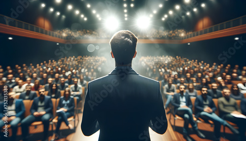 Conférencier parlant devant un public lors d’une conférence et d’une présentation 