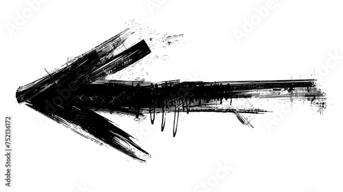 Black arrow, hand drawn style brush arrow