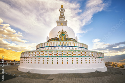 Shanti Stupa in Leh city known as a world peace pagoda