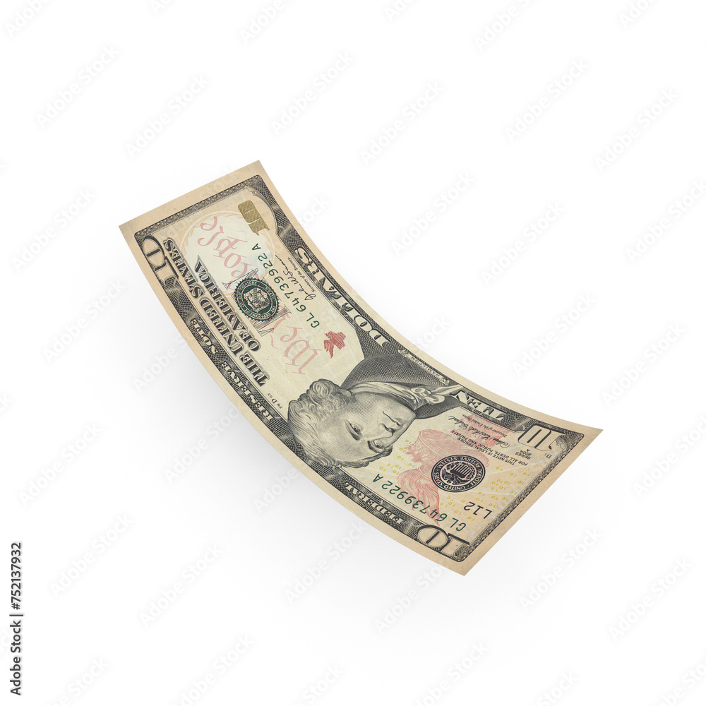Fly one dollar isolate on white background Fly one dollar isolate on white background