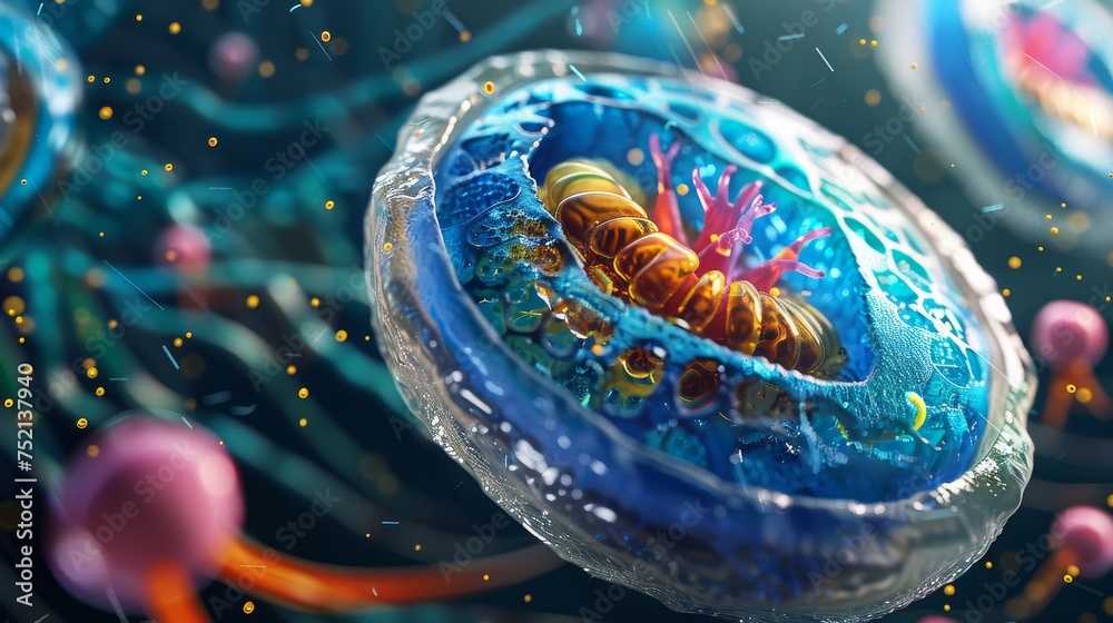 crosssectional-of-eukaryote-plant-and-animals-cell-colorful-cell-wall
