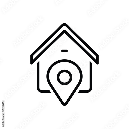 Black line icon for address