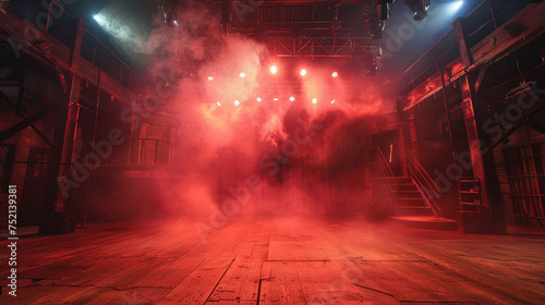 Stage lights with smoke and illumination