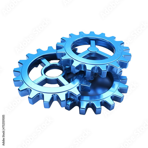 3d blue gears