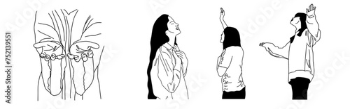 Vector christian set hand drawn doodle element. Modern brush calligraphy. Ink handwriting inscriptions. Typography and lettering.