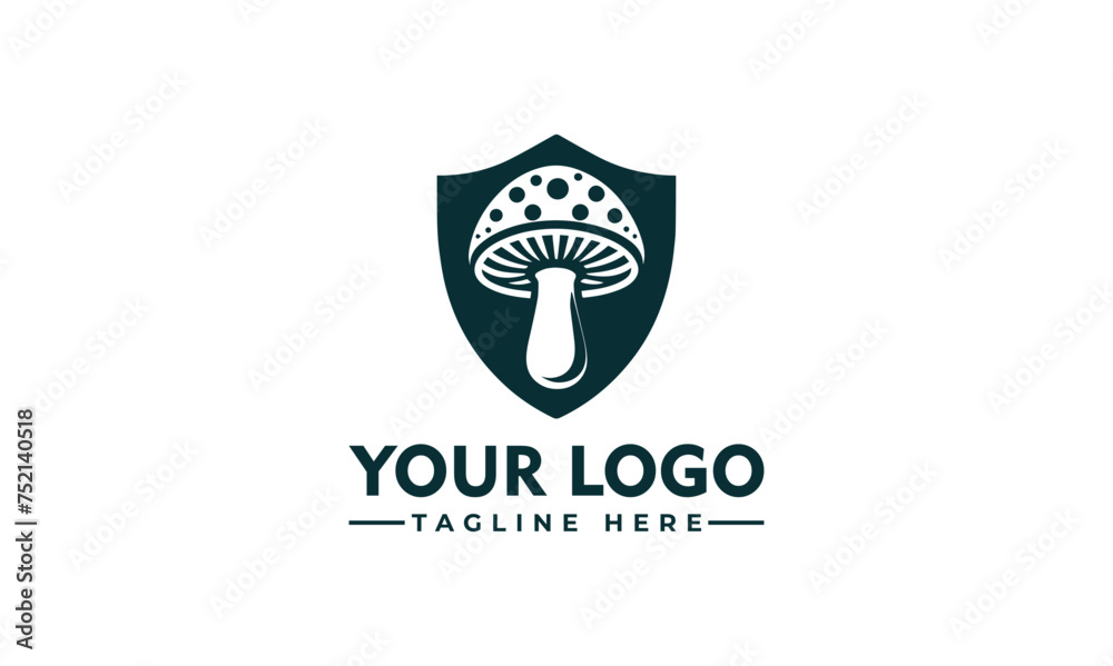 Mushroom Logo Vector Professional Black Pearl Design for Business Identity Unique and High Quality Branding Symbol