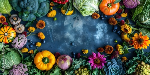 A collection of vibrant garden produce symbolizing healthy living and wellness. Concept Garden Harvest, Healthy Living, Wellness, Vibrant Produce, Fresh Food © Anastasiia