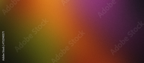 Orange, purple, yellow and green grainy gradient background, blurred color noise texture, banner design