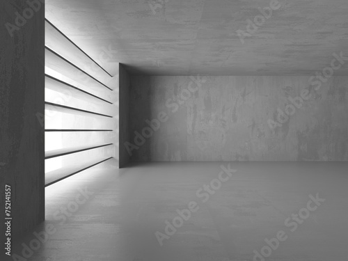 Abstract empty concrete interior. Minimalistic dark room design template