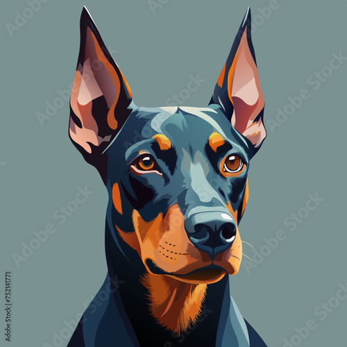 Dobermann dog portrait
