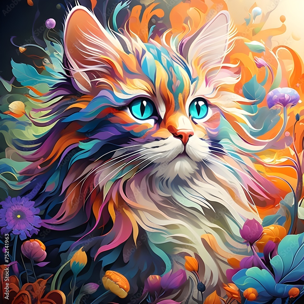 cat abstract colors cat abstract colors