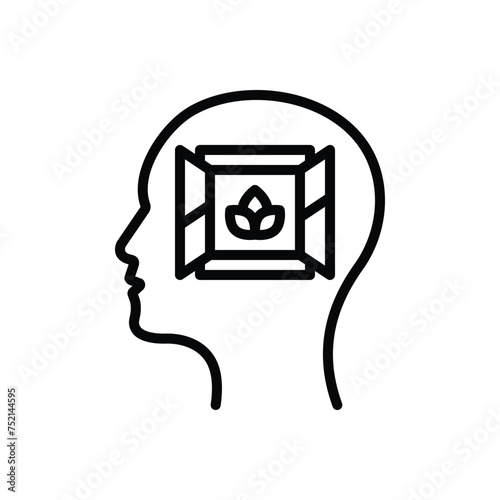 Black line icon for mindfulness