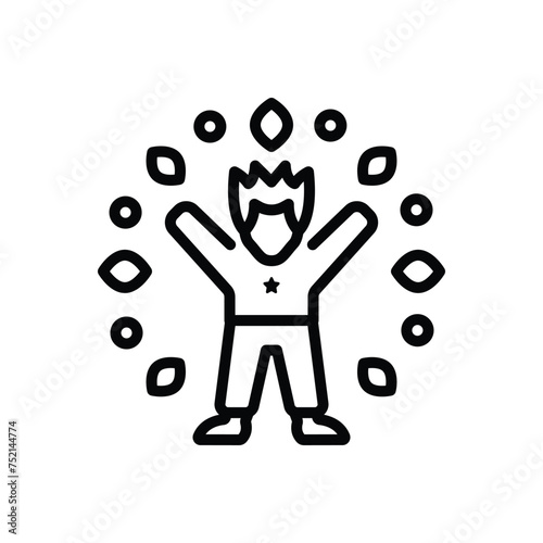 Black line icon for well being