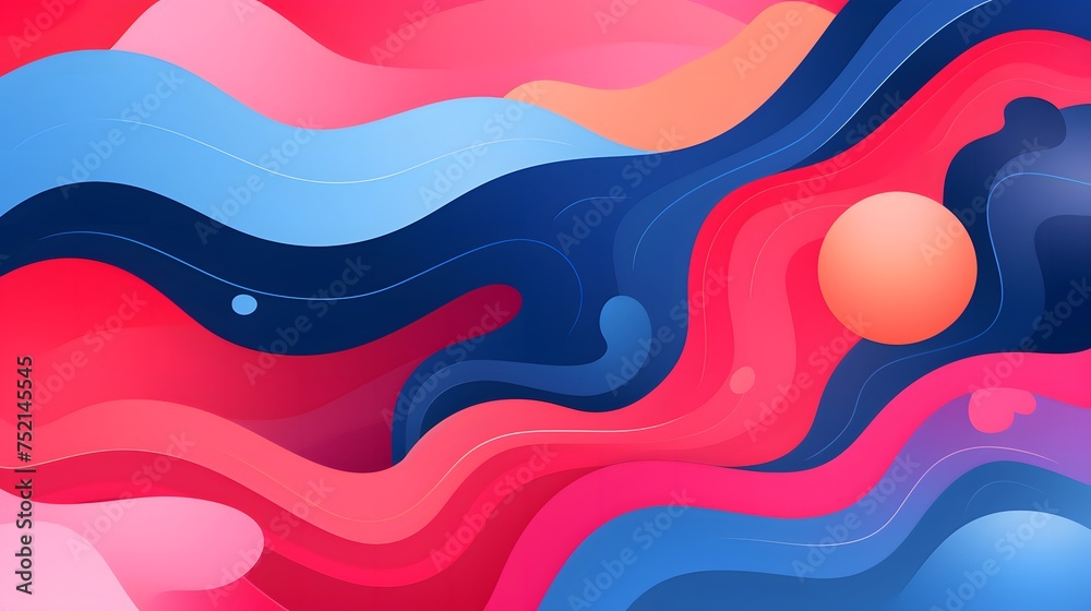 Abstract Colorful Wavy Background with Spheres Abstract Colorful Wavy Background with Spheres
