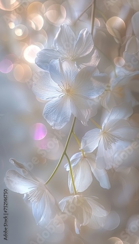 Serene spring abstract minimalistic background in white tones  exuding elegance and tranquility.