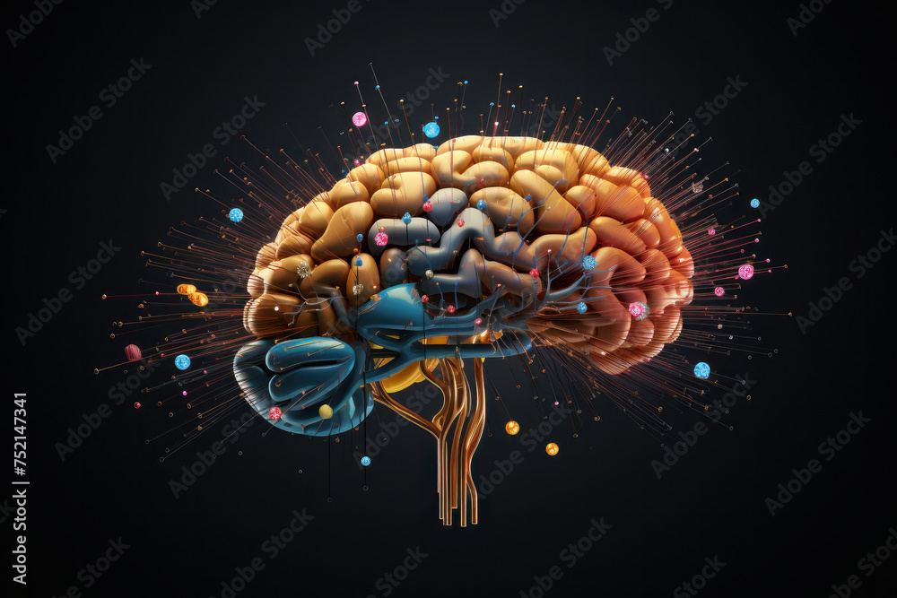 Fototapeta premium Brain explodes, AI Generative