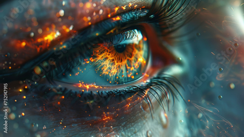 Sci-fi eye with galaxy in it