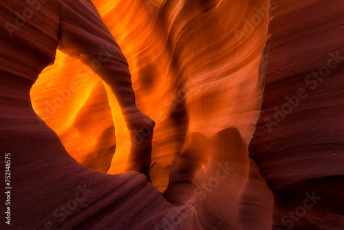 Vibrant orange and brown hues inside Slot Canyon, Arizona