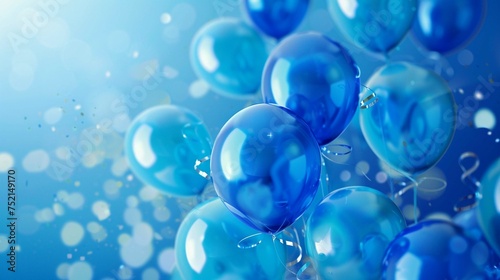 Festive sweet blue balloons background banner celebration theme
