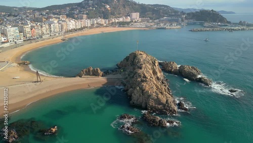 Journey through the coastal paradise of the Costa Brava with our mesmerizing aerial footage, offering a glimpse of Blanes, a medieval jewel along Spain's Mediterranean shore.

