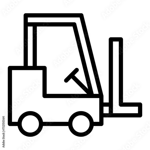 Forklift Vector Line Icon
