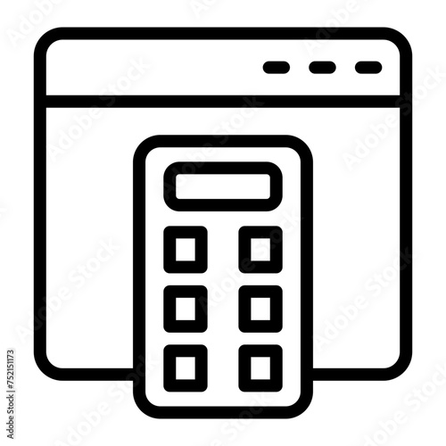 Calculation Vector Line Icon