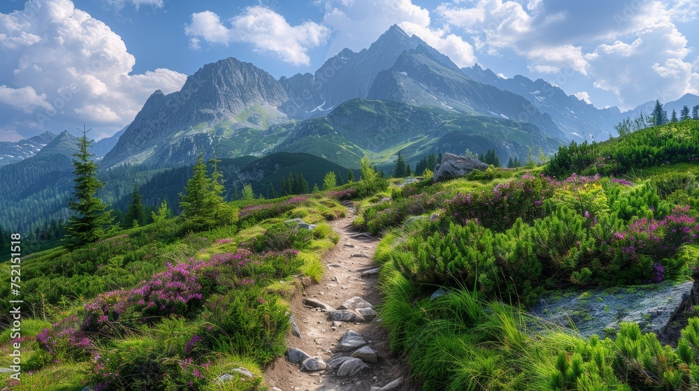 Fototapeta premium Hiking Trail Tatra Mountains Poland Koscielec Peak