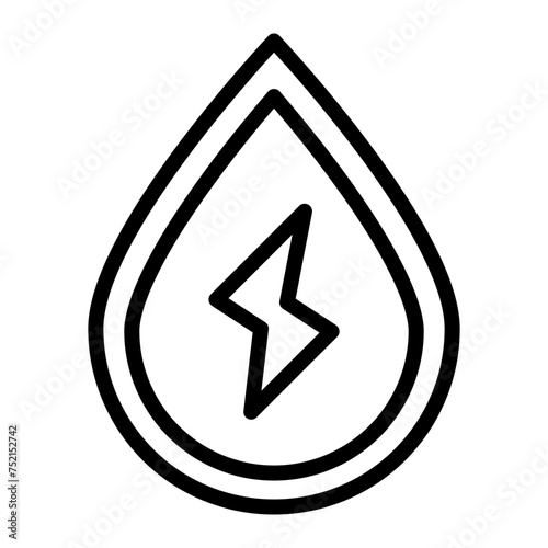 Water Energy Vector Line Icon