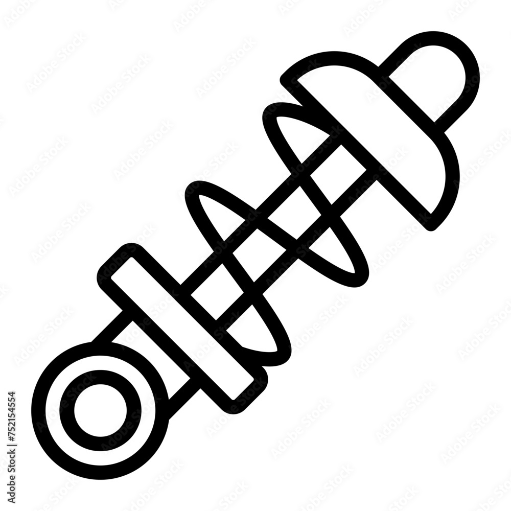 Shock Absorber Vector Line Icon Shock Absorber Vector Line Icon
