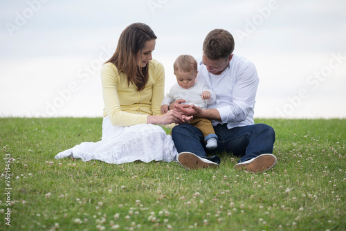 Happy family having fun outdoors